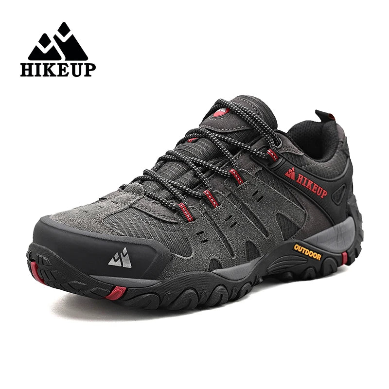 HIKEUP Men's Hiking Shoes Suede Leather Outdoor Trekking