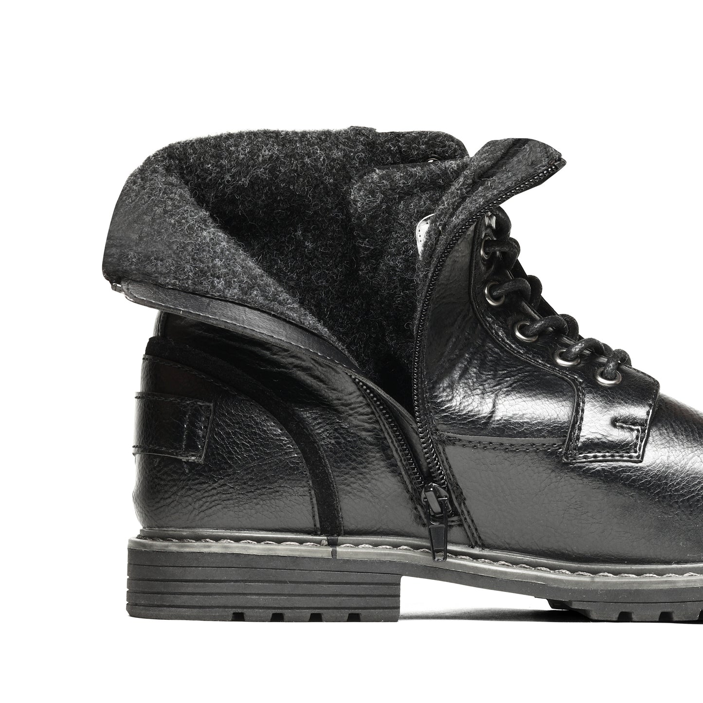 BRUNO MARC Men's Motorcycle Boots With Lace Closure