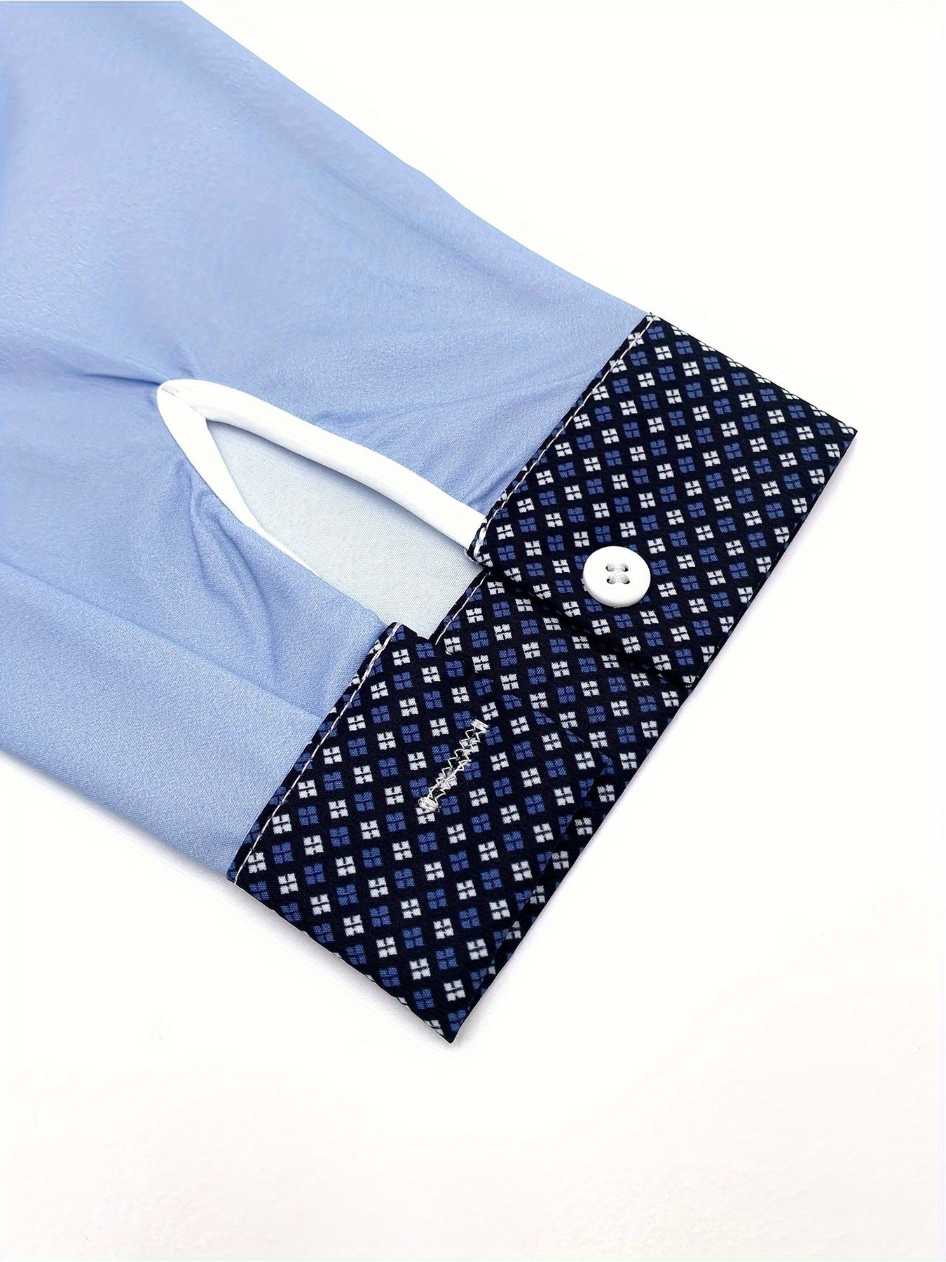 Men Button Collar Long Sleeve Formal Shirt For Office