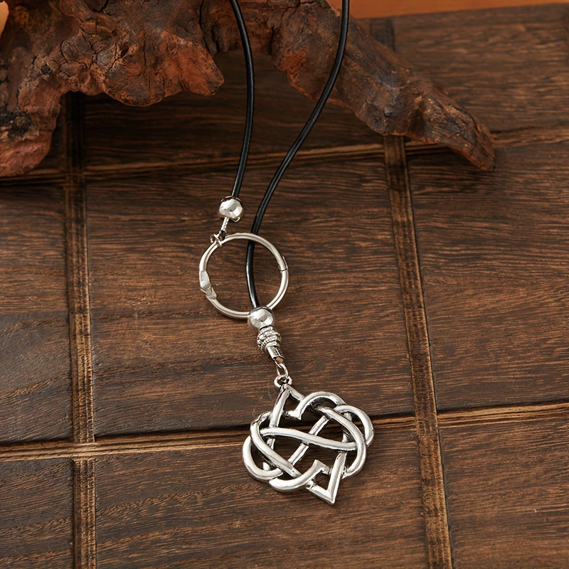 Blossom And Radiate Cross Woven Cowhide Rope Necklace