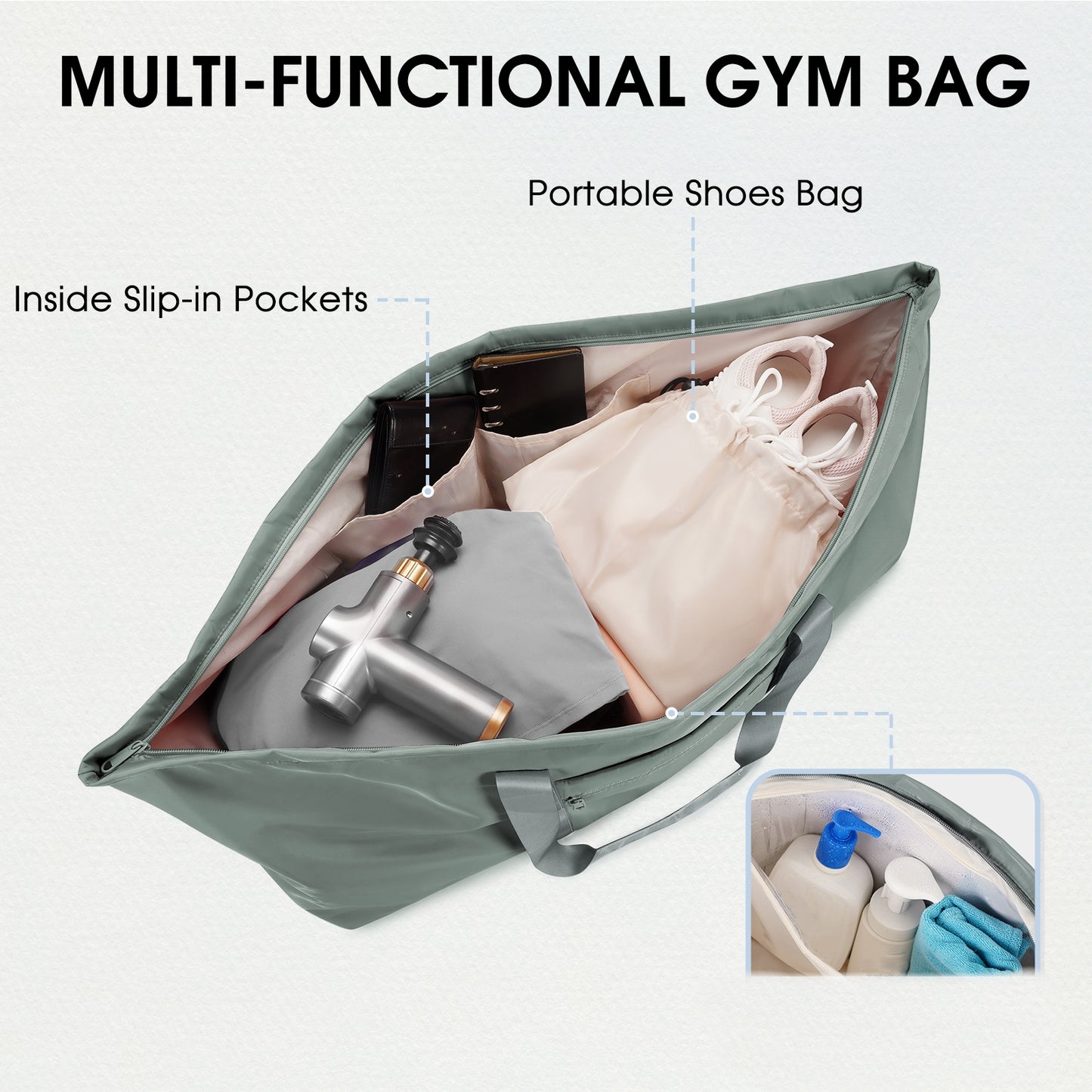 WANDF Yoga Mat Bag Holds Mats And Blocks