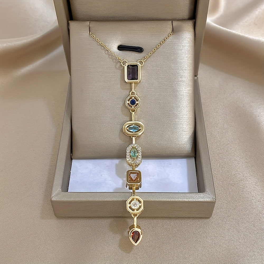 Blossom And Radiate Long Pendant Necklace Gemstones
