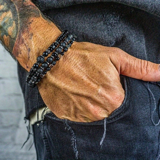 Simple Men Stackable Waterproof Bracelet Set Series