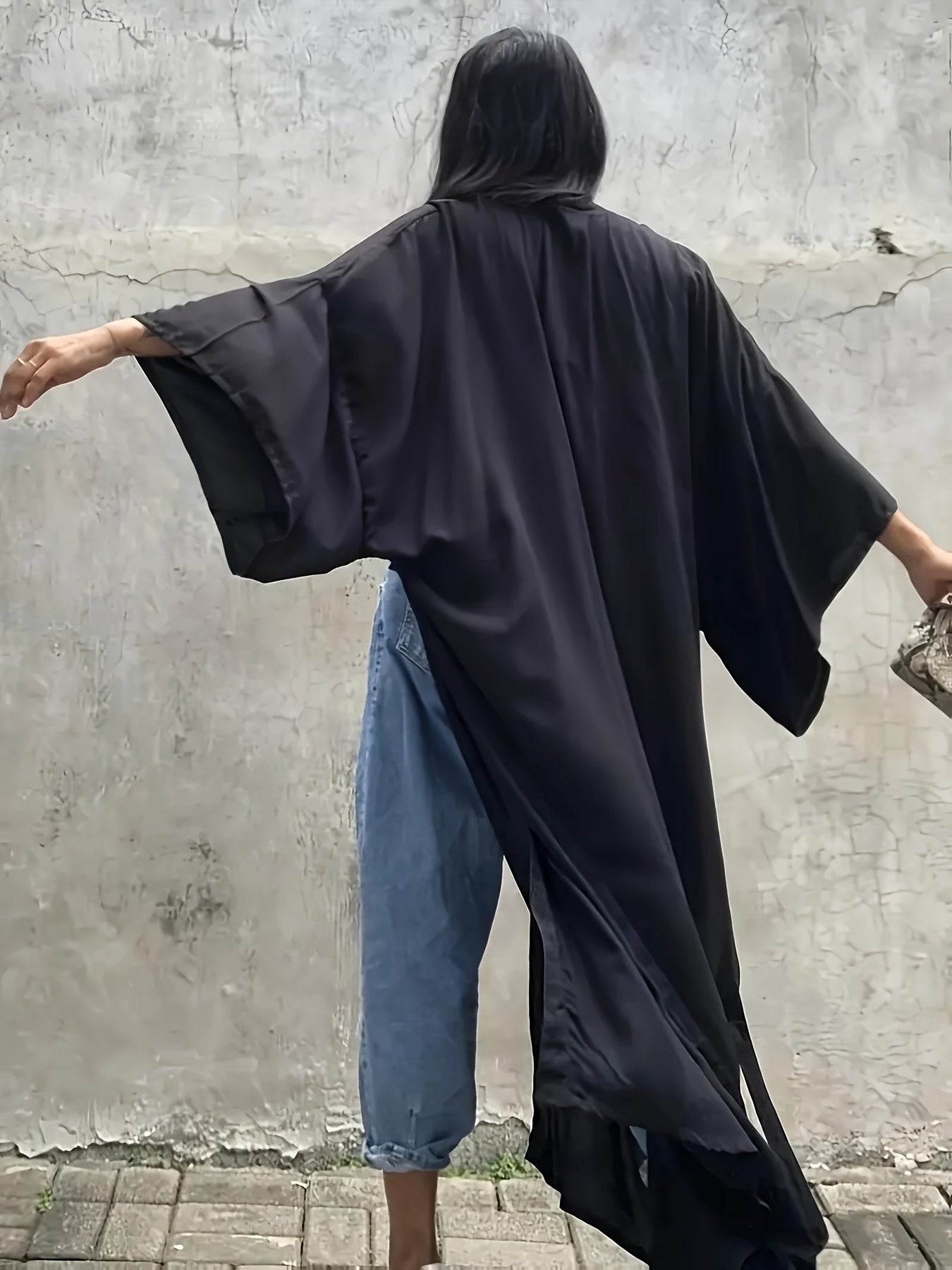 Boho Kimono Beach Coverup Robe With Belt For Casual Wear