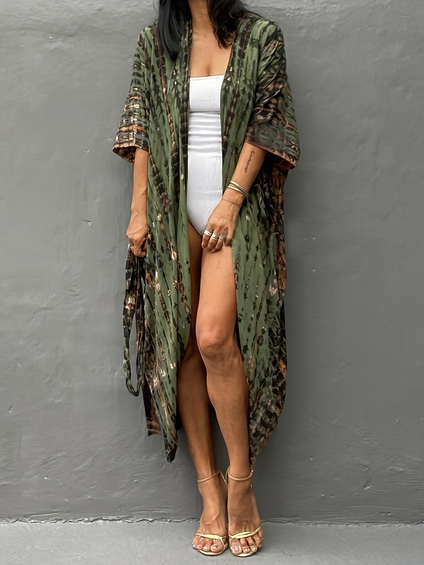 Women's Flowy Beach Chiffon Kimono Bikini Cover Up