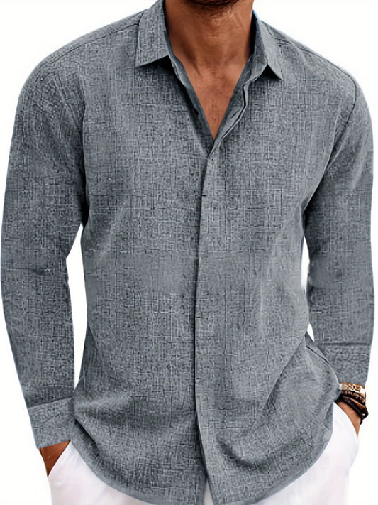 SCACTOCollar Linen-Blend Long Sleeve Shirt For Summer