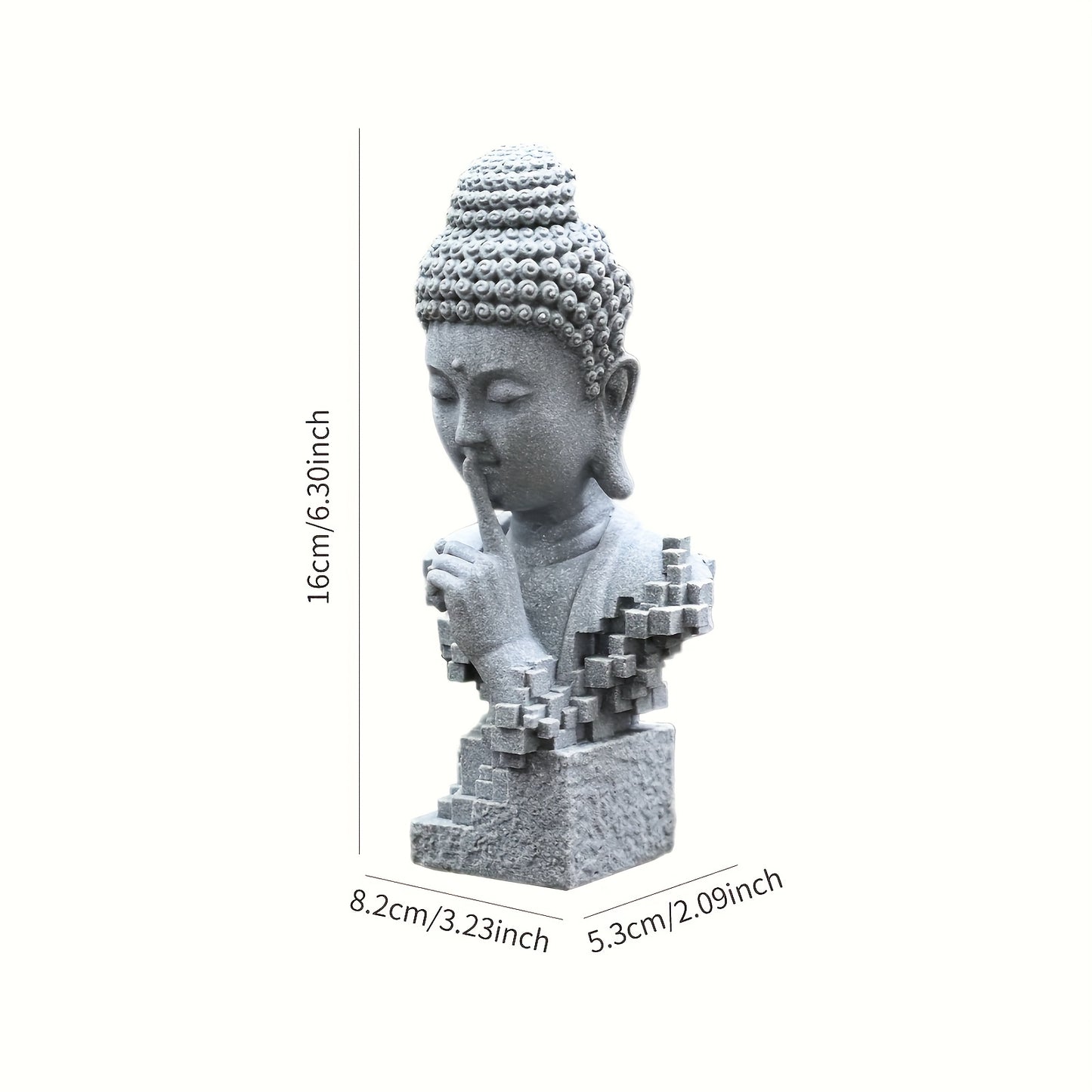 1pc Zen-Inspired Stone Buddha Statue - Modern Silent/Keep Quiet Design, Versatile Indoor & Outdoor Decor For Home, Yoga, Meditation, Gardens, Unique Gift Idea