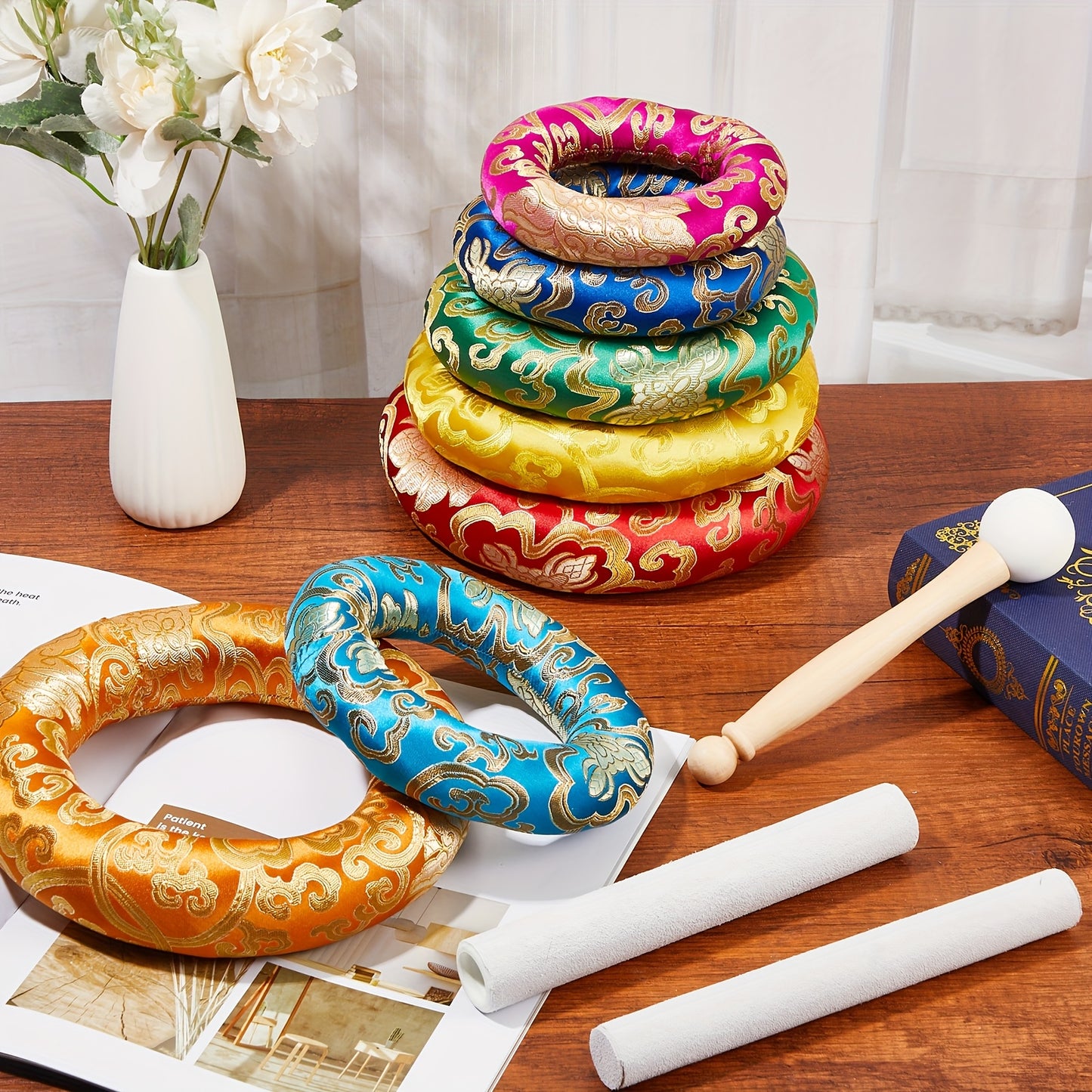 Frienda Singing Bowl Cushion Set With Mallets O Ring