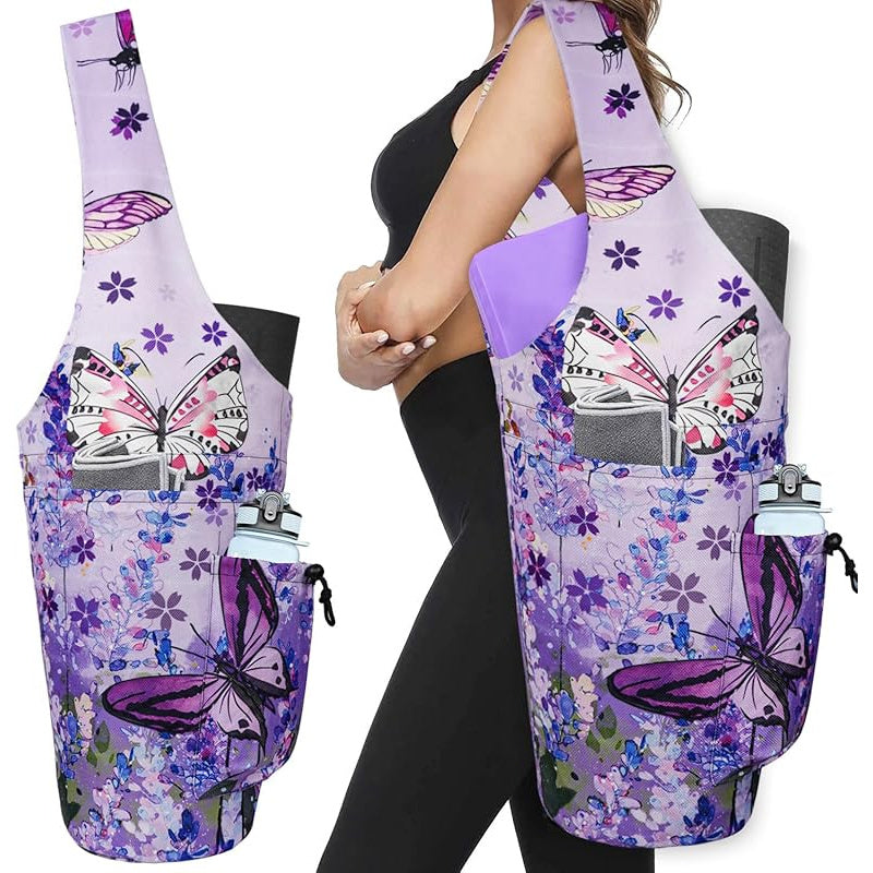 Yoga Mat Carrier Bag With Wet Zipper Pocket And Bottle