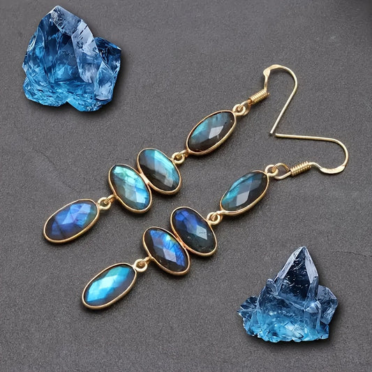 Blossom and Radiate Bohemian Geometric Long Pendant Earrings