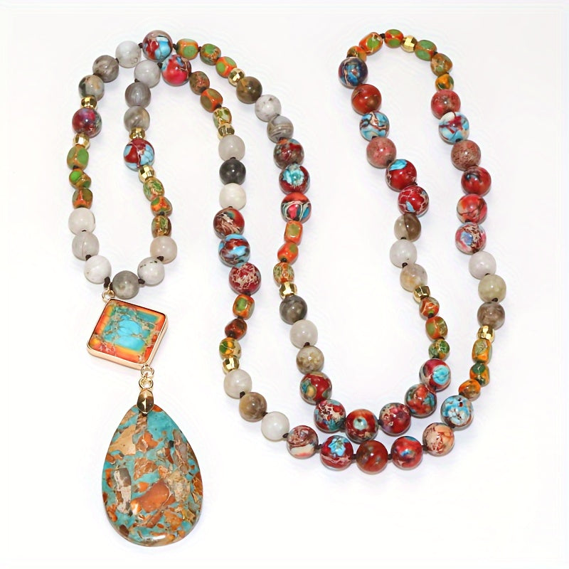 Blossom And Radiate Teardrop Bohemian Necklace Vintage