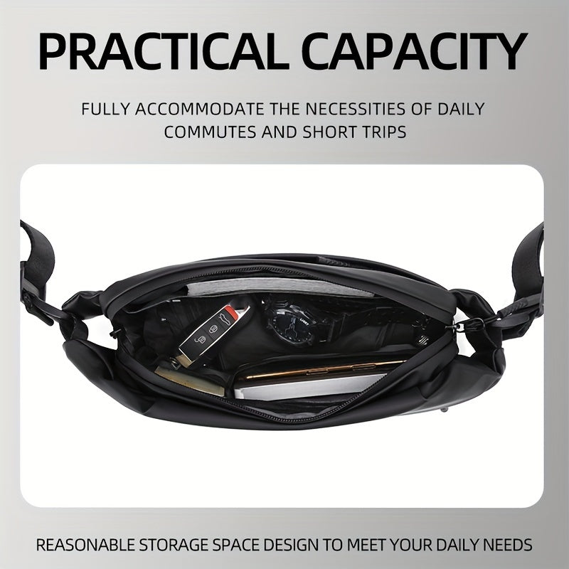 1pc Unisex Waist Bag, Crossbody Bag, Chest or Shoulder Pack - Lightweight Compact Design with Multiple Pockets, Adjustable Strap - for Travel, Gym, Commuting, Everyday Use - Men & Women (Black), Small Crossbody Bag, Outdoor A