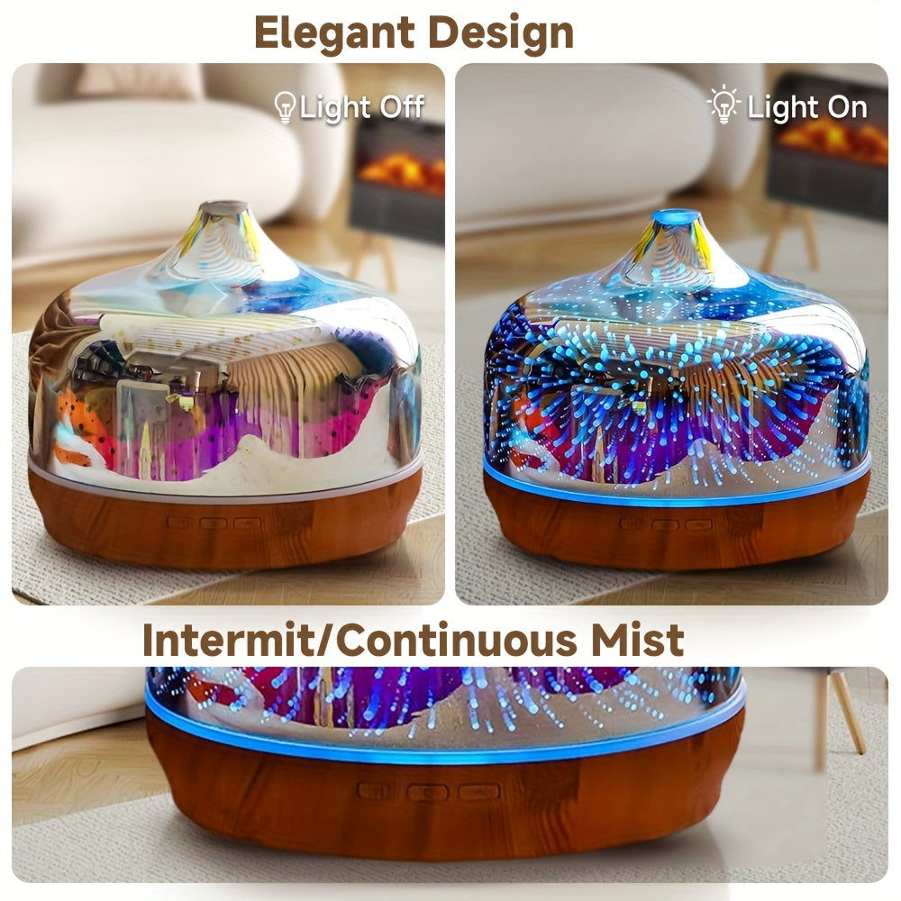 Essential Oil Diffuser 3D Glass Humidifier Auto Close Timer