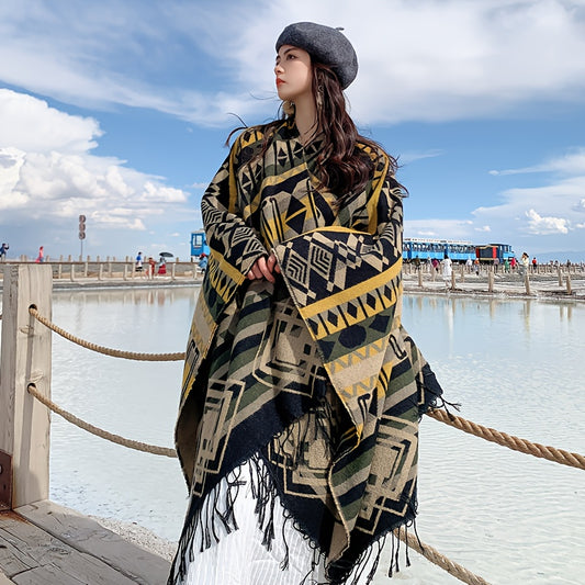 Ethnic Style Shawls and Hooded Cloaks for Autumn Winter