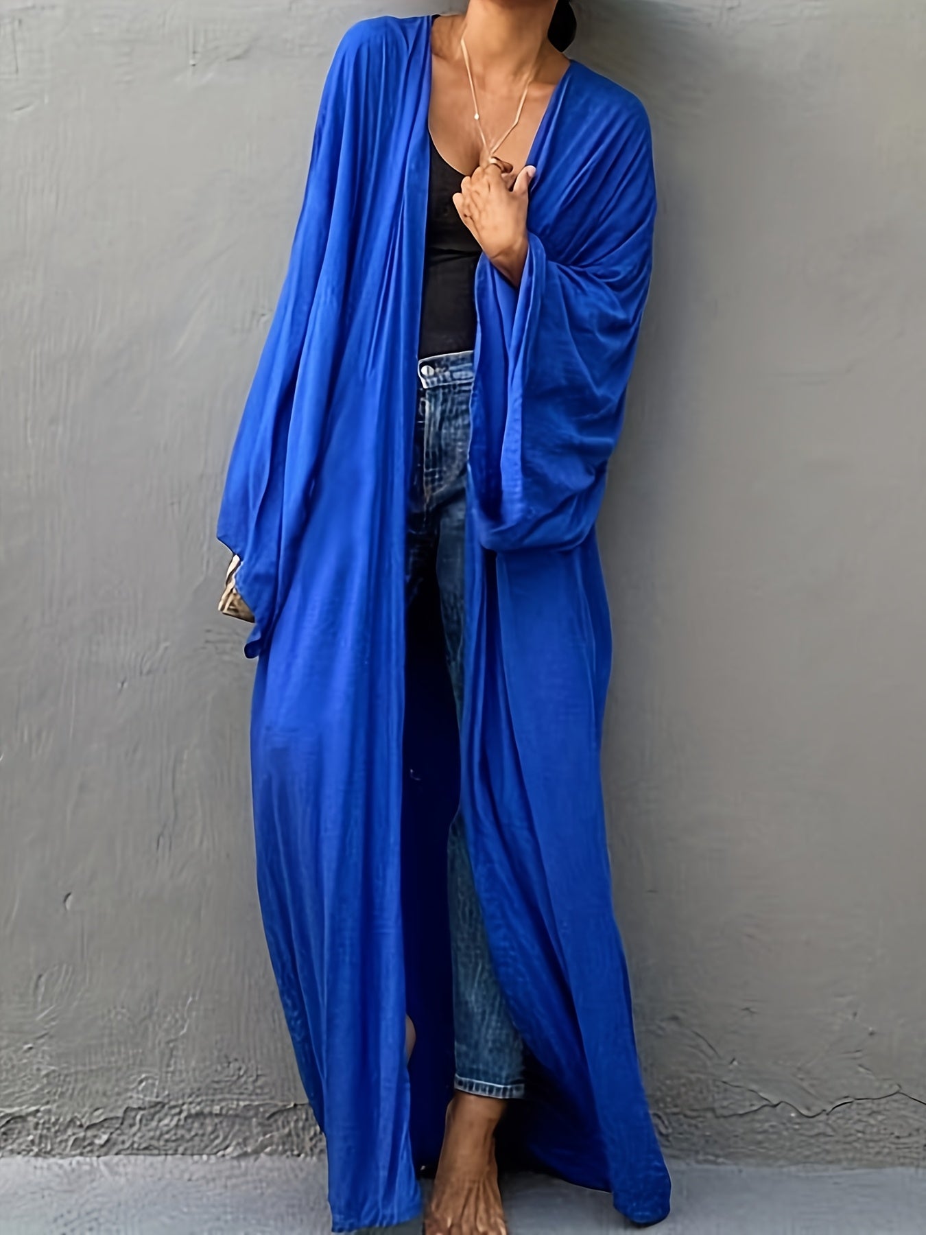 Lightweight Beach Kimono Cardigan Belted Swim Cover Up