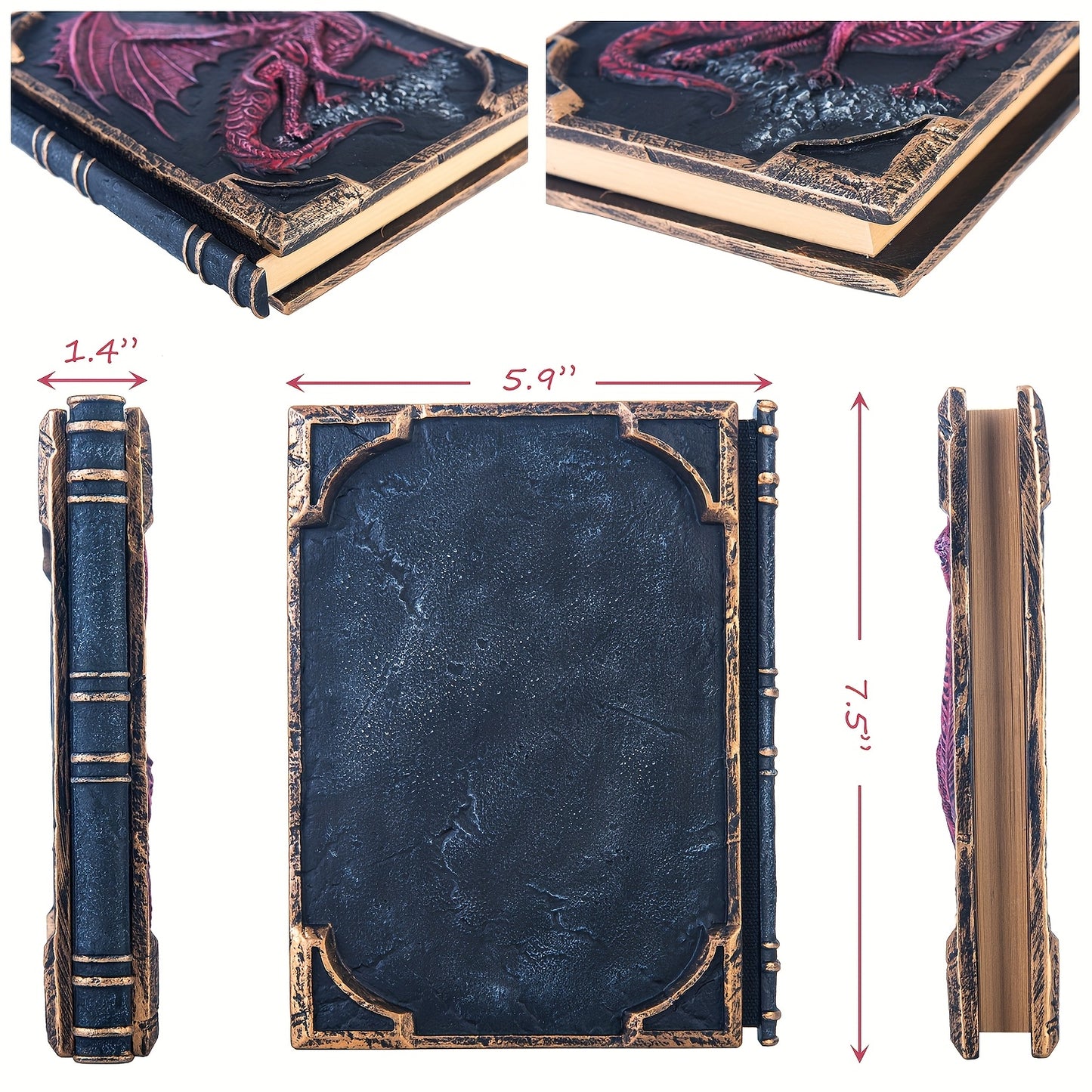 Flying Dragon Embossed Journal Notebook Resin Engraving