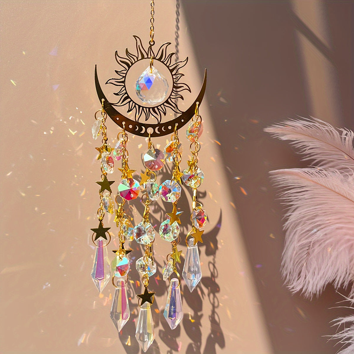 Blossom & Radiate Crystal Suncatcher Wind Chime Glass
