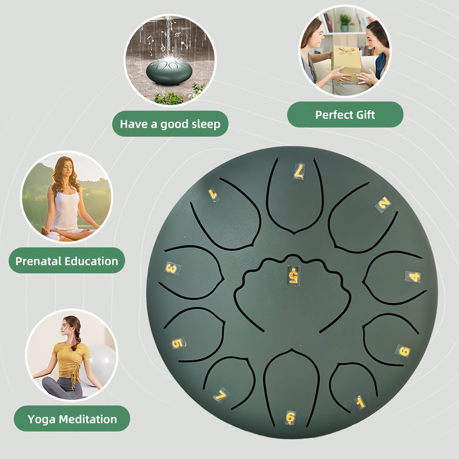 Rain Drum 11-Note Steel Tongue Drum For Yoga Meditation