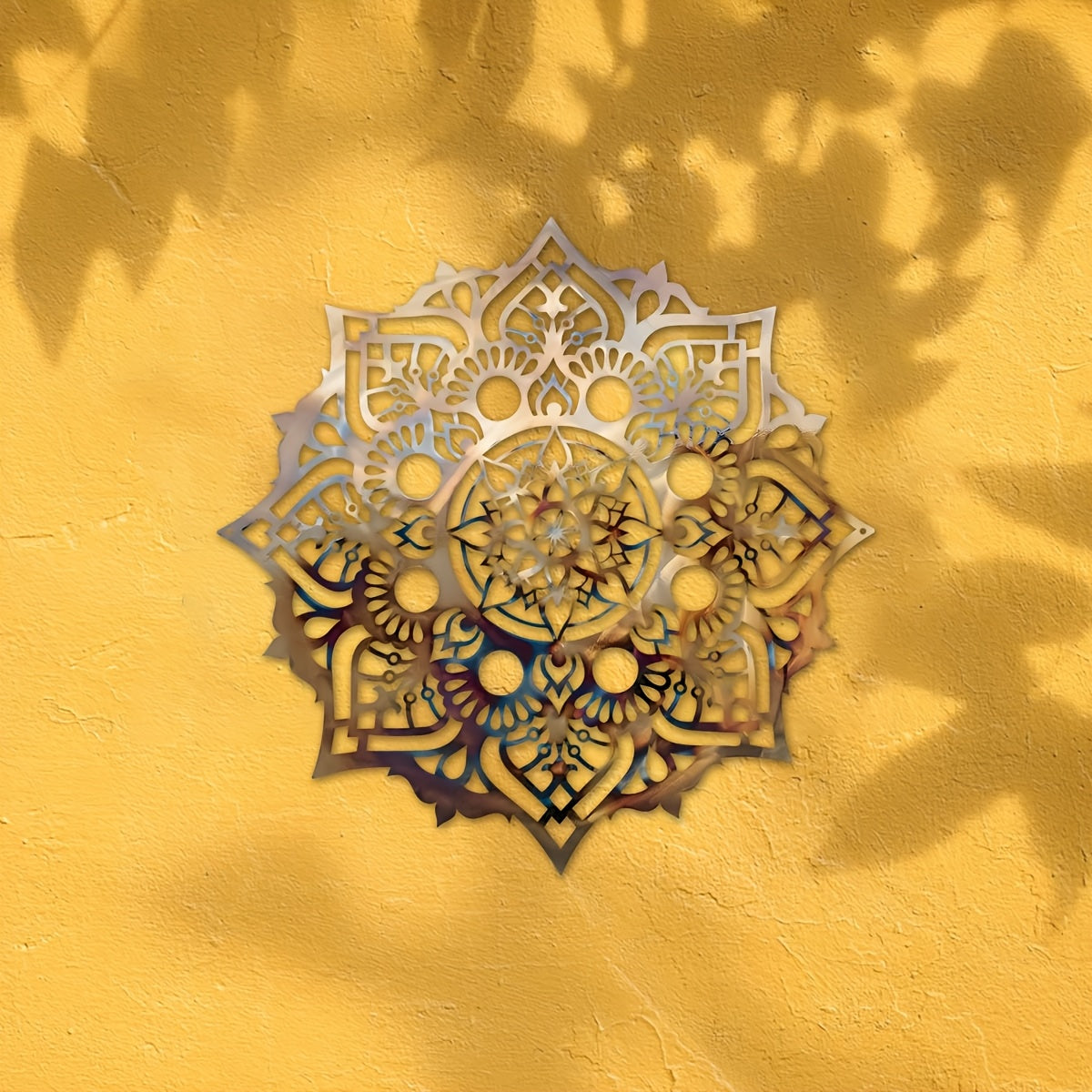 Geometric Mandala Metal Wall Decor Elegant Iron Artwork