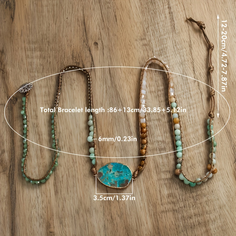 Blossom and Radiate Five Strand Adjustable Wrap Bracelet