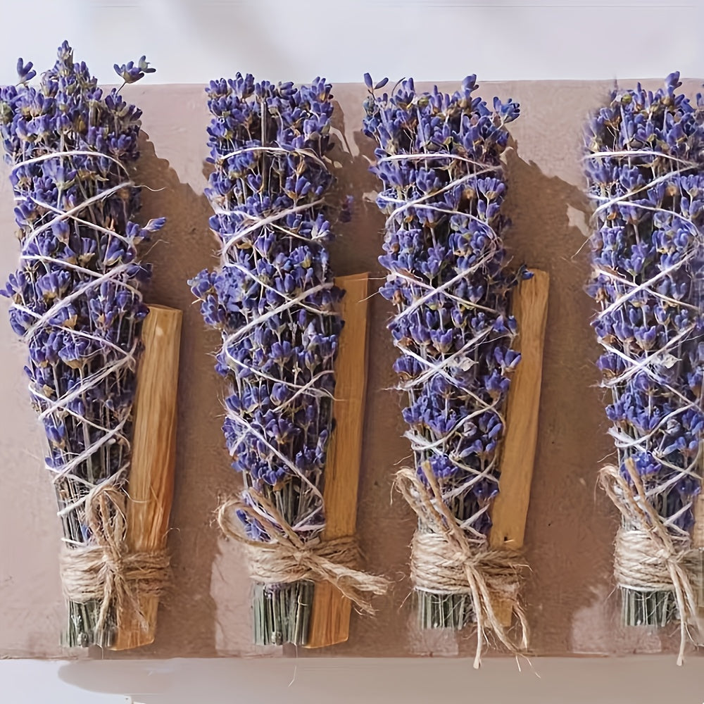 Lavender And Peruvian Holy Wood Handmade Bundled Sticks For Purifying Negative Energy And Home Decor