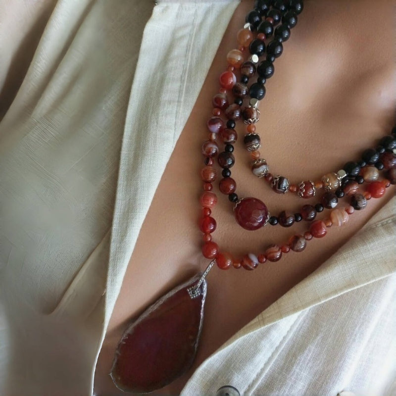 Blossom and Radiate Bohemian Layered Necklace Pendant