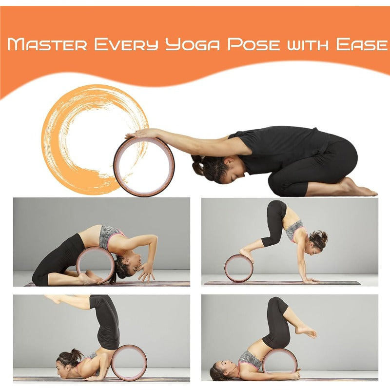 PU Rubber Yoga Wheel for Stretching and Back Tension Relief