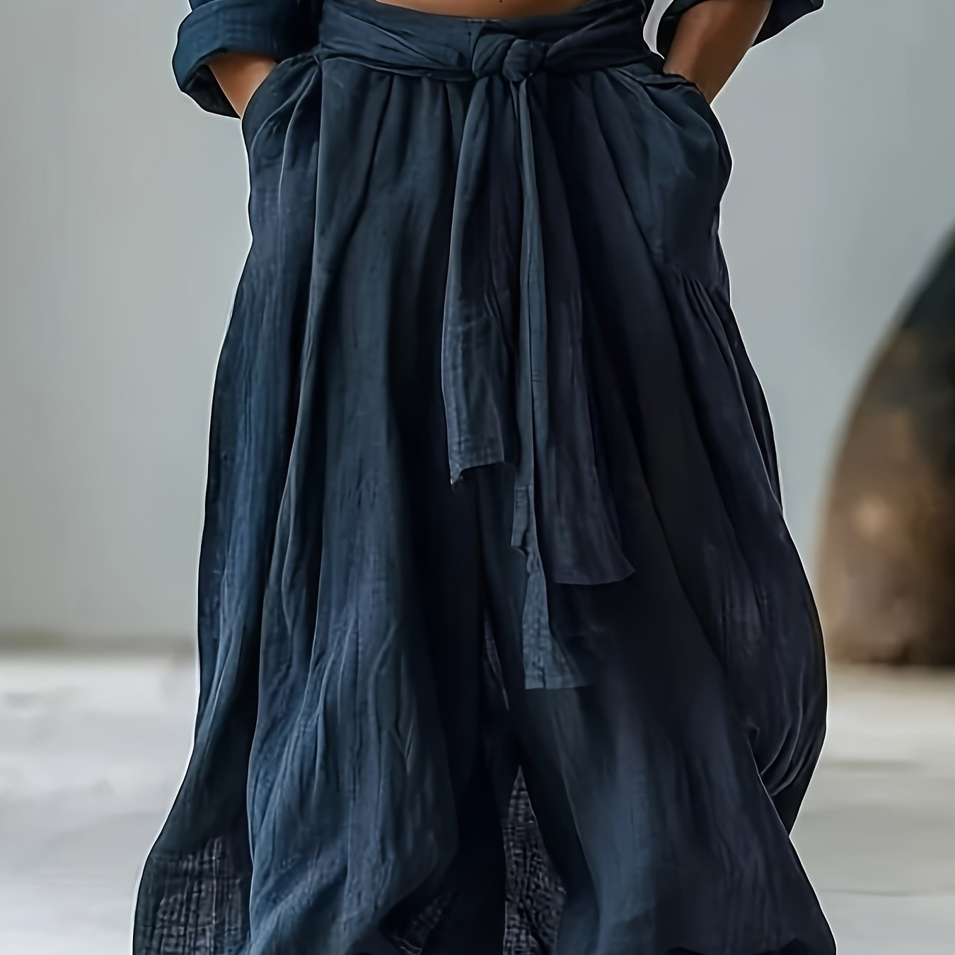 Blossom And Radiate Men's Wide Leg Polyester Trousers