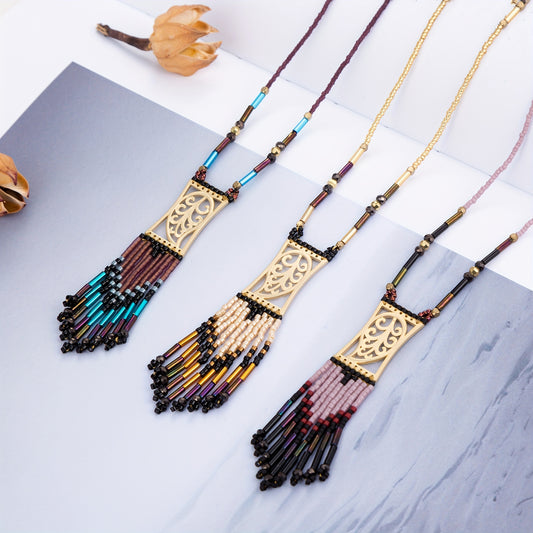 Miyuki Delica Beads Necklace Handmade Japanese Jewelry