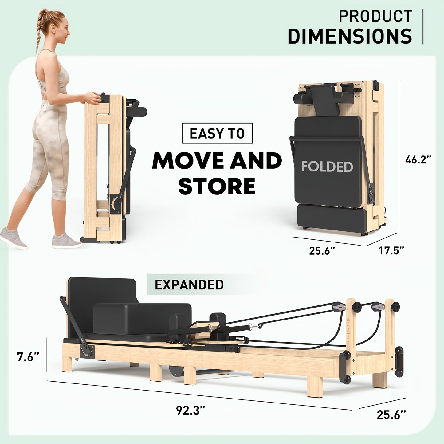 Wooden Pilates Exerciser for Full-Body Rehabilitation and Home Gym