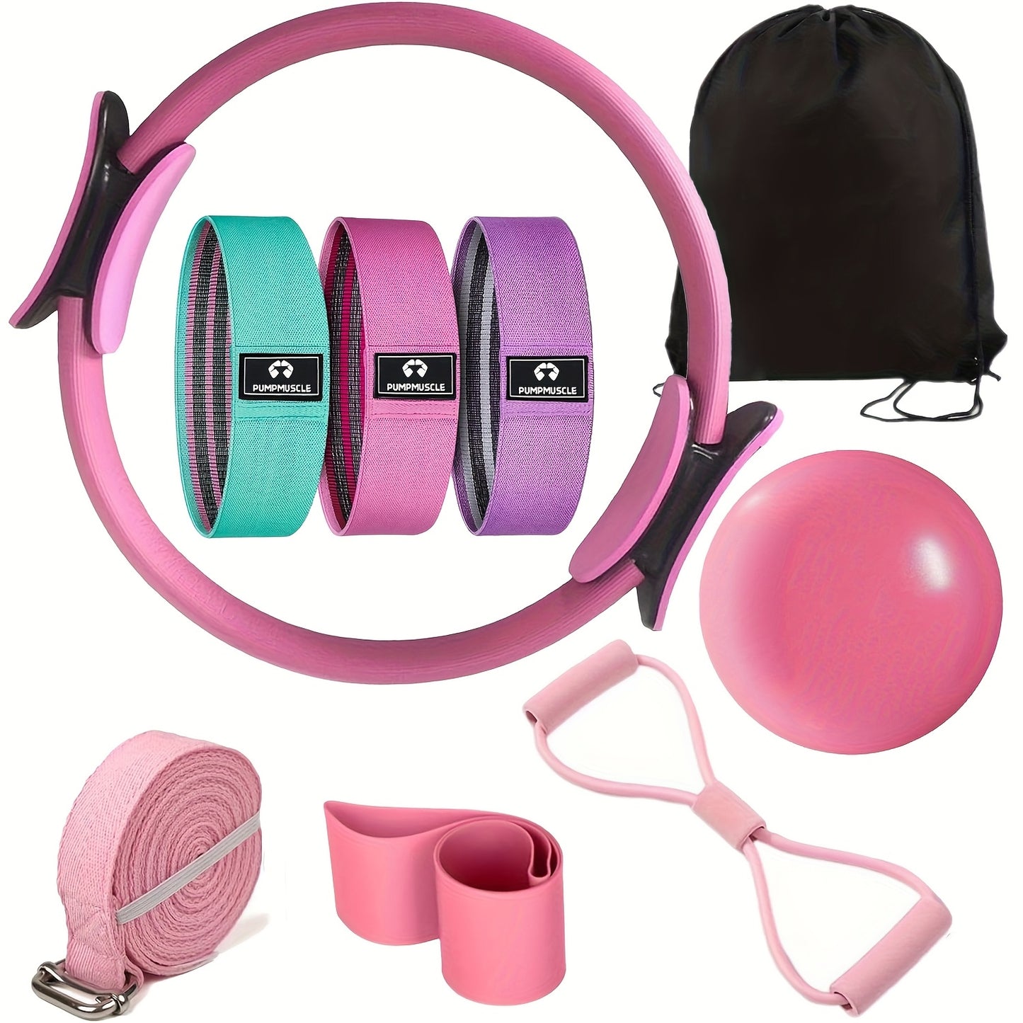 PUMPMUSCLE Pilates Essentials Kit For Women Ring And Bands