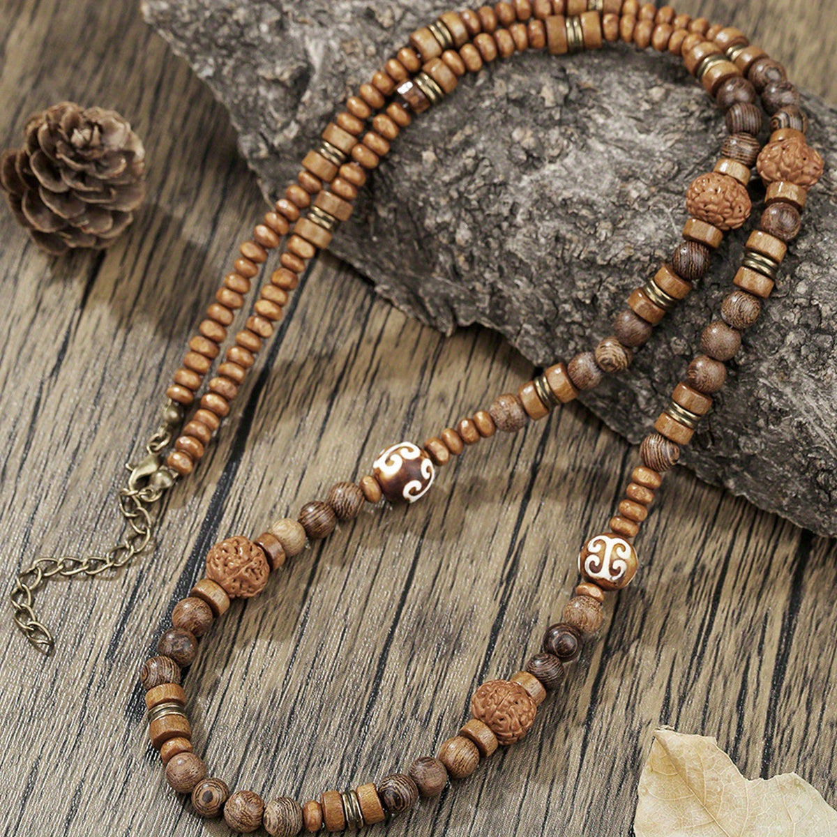 Bohemian Coconut Shell Bead Necklace For Men Vintage