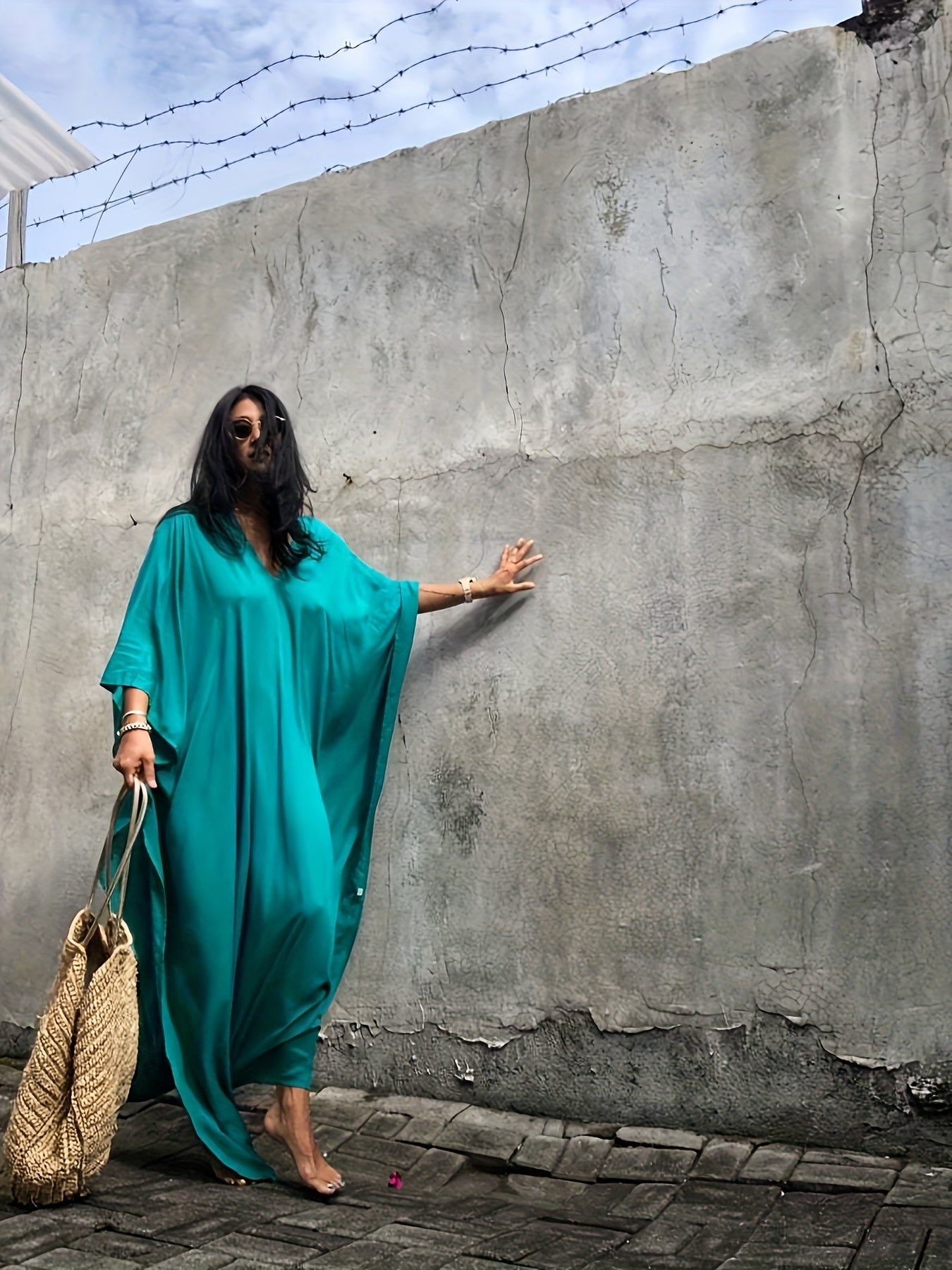 Ladies Sun Protective Boho Beach Shirt Coverup