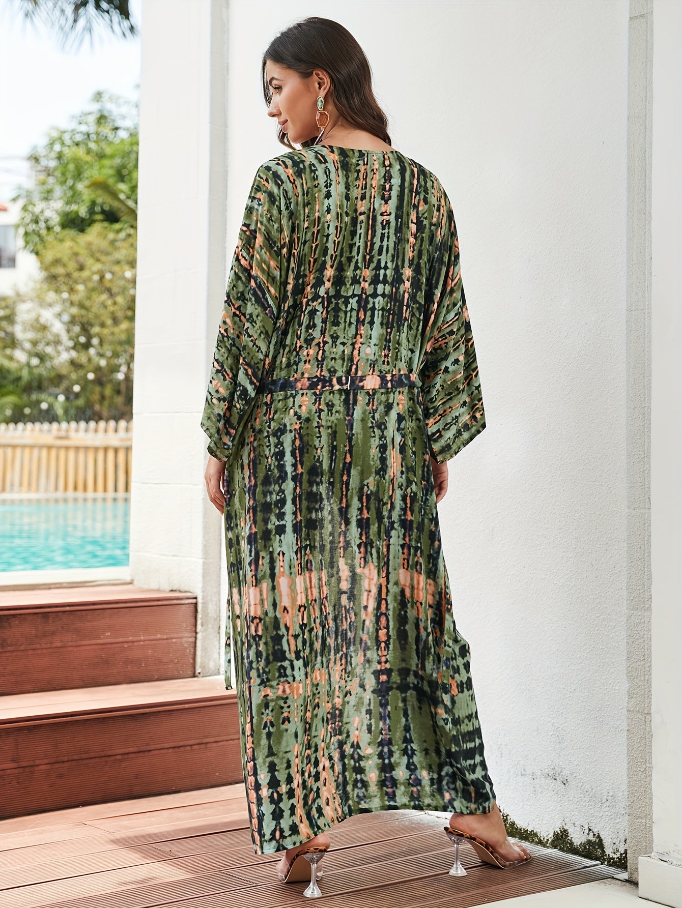 Blossom And Radiate Boho Tie Dye Viscose Beach Cover Up