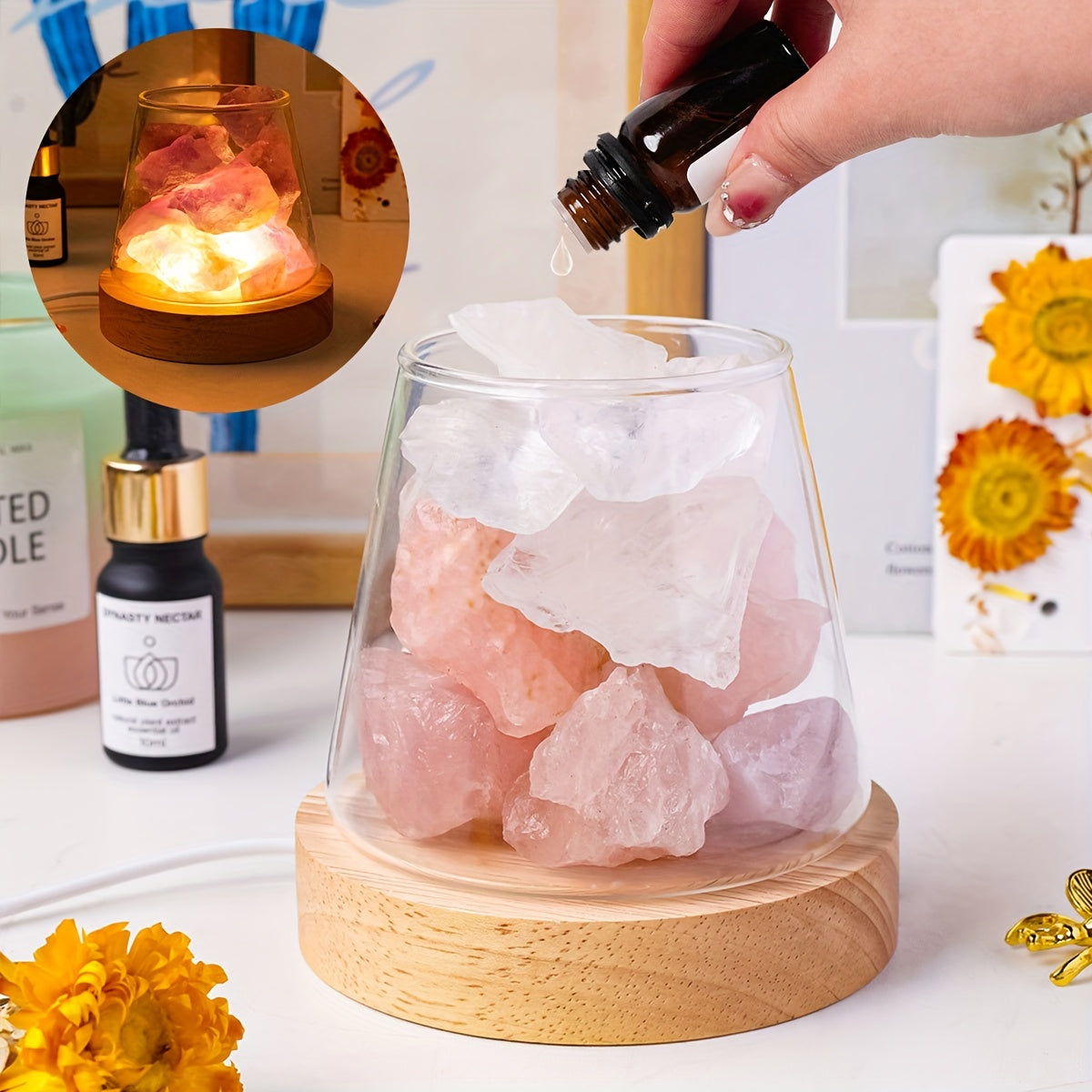 Blossom Radiate Natural Aroma Stone Diffuser USB Lamp