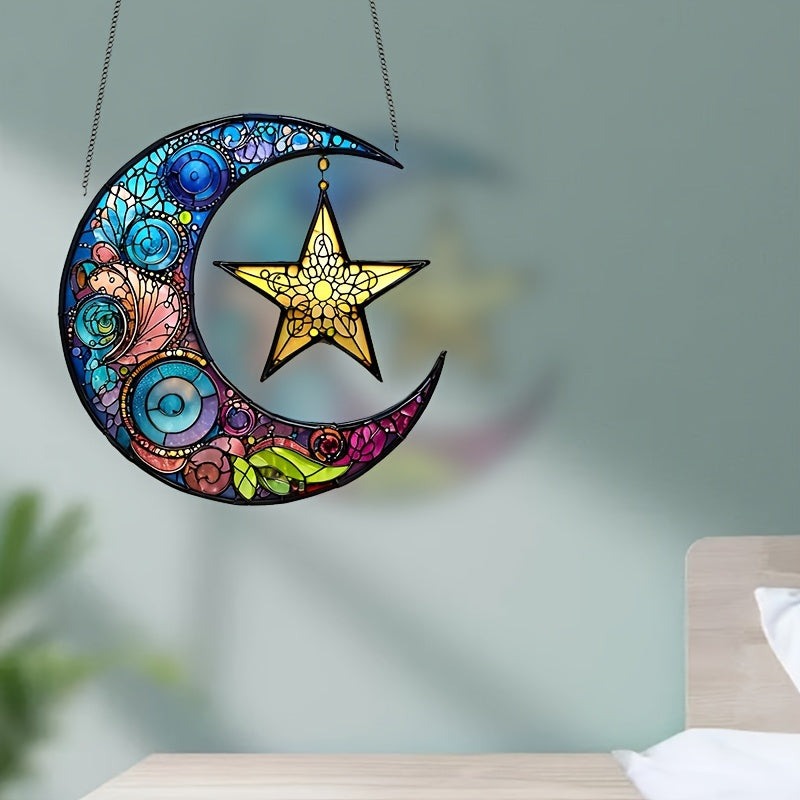Blossom and Radiate Moon Star Light Catcher Acrylic Decor