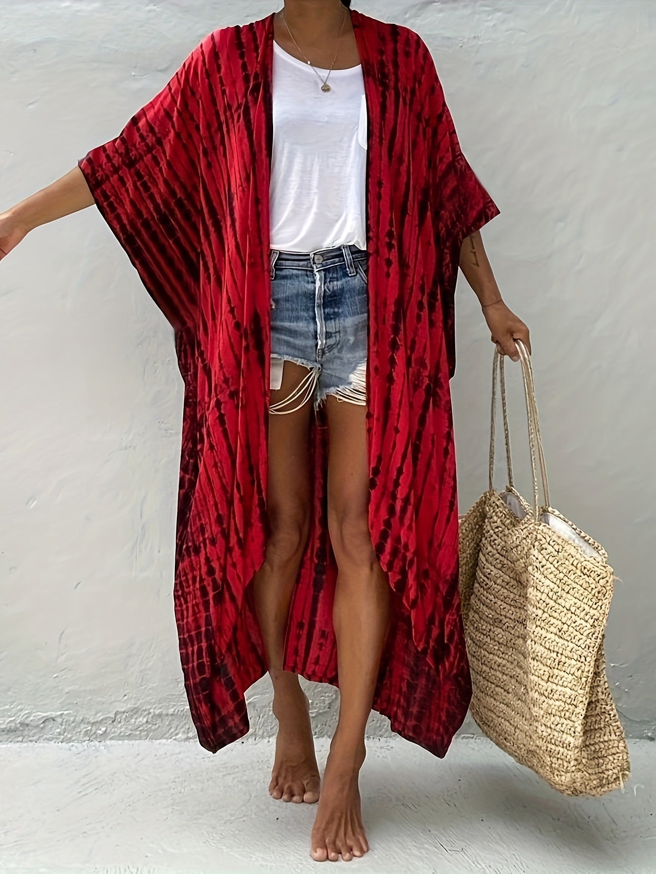 Women's Flowy Beach Chiffon Kimono Bikini Cover Up