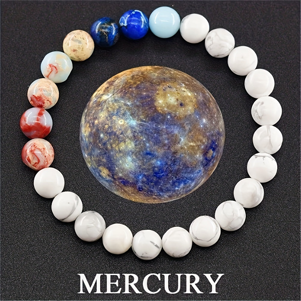 Blossom And Radiate Lapis Lazuli Cosmic Planet Bead Bracelet