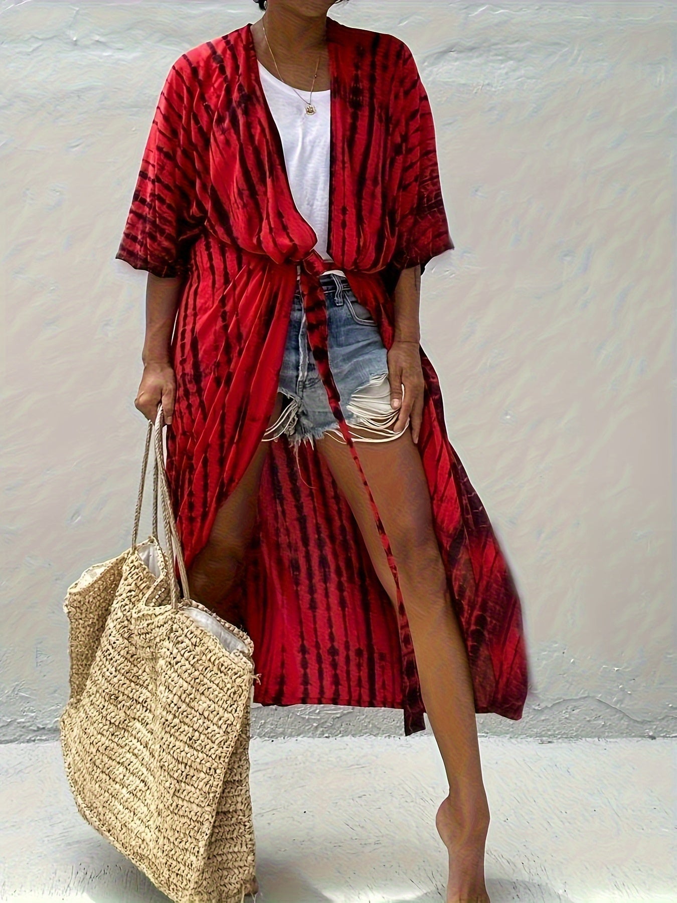 Women's Flowy Beach Chiffon Kimono Bikini Cover Up