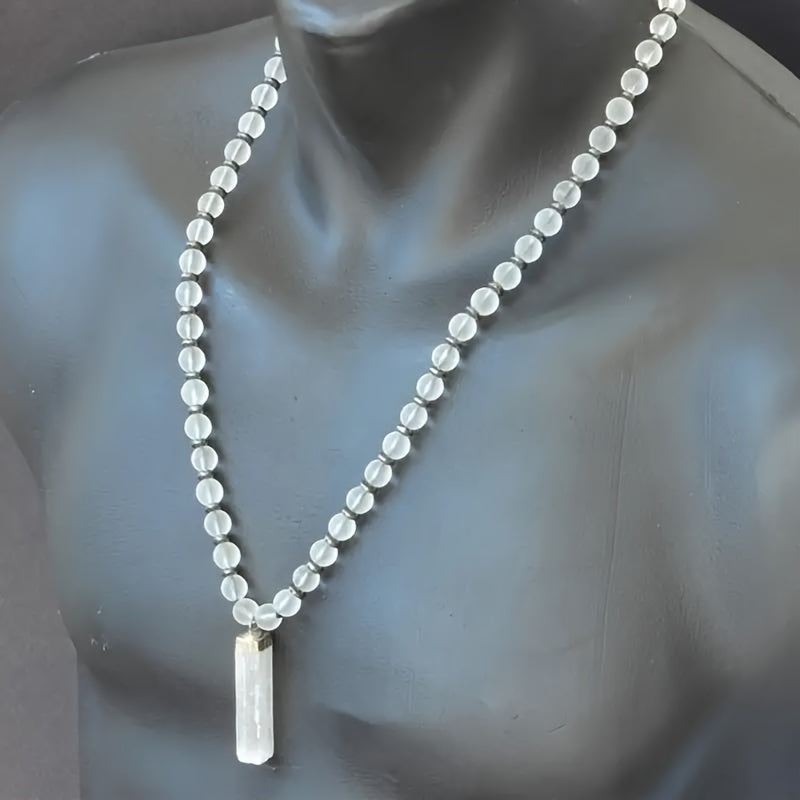 Blossom And Radiate Exquisite Selenite Pendant Necklace Boho