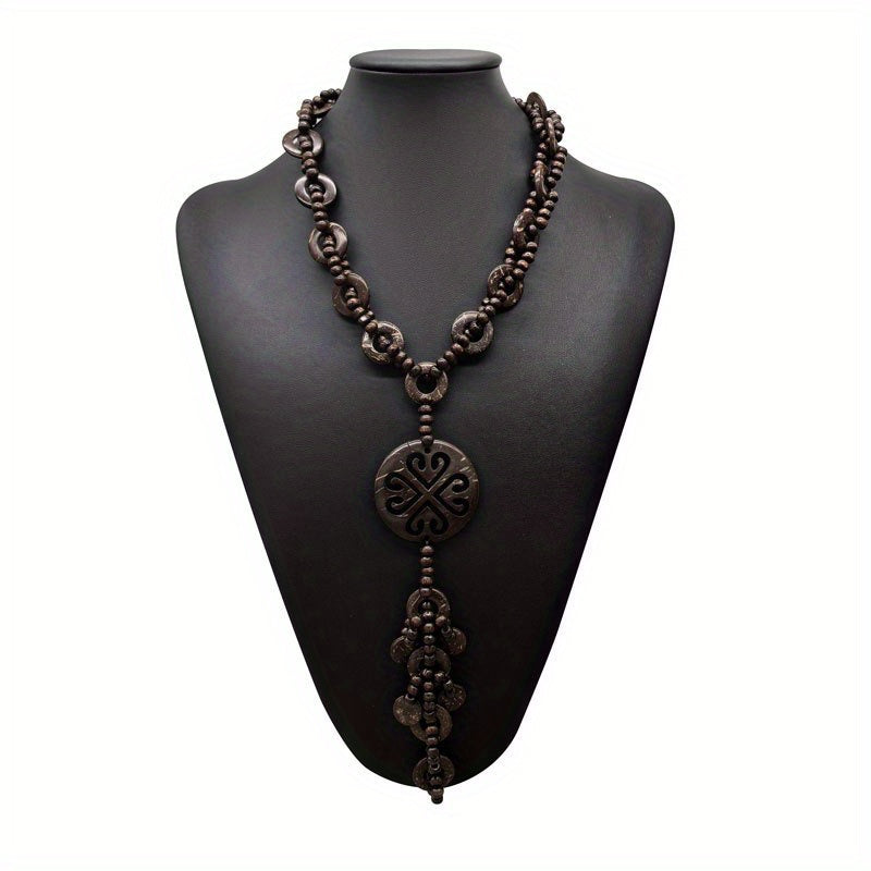 Women's Vintage Y-Neck Boho Coconut Shell Necklace