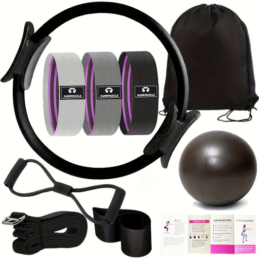 PUMPMUSCLE Pilates Essentials Kit For Women Ring And Bands