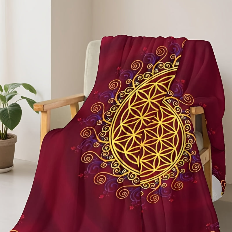 Blossom And Radiate Flower Of Life Chakra Throw Blanket