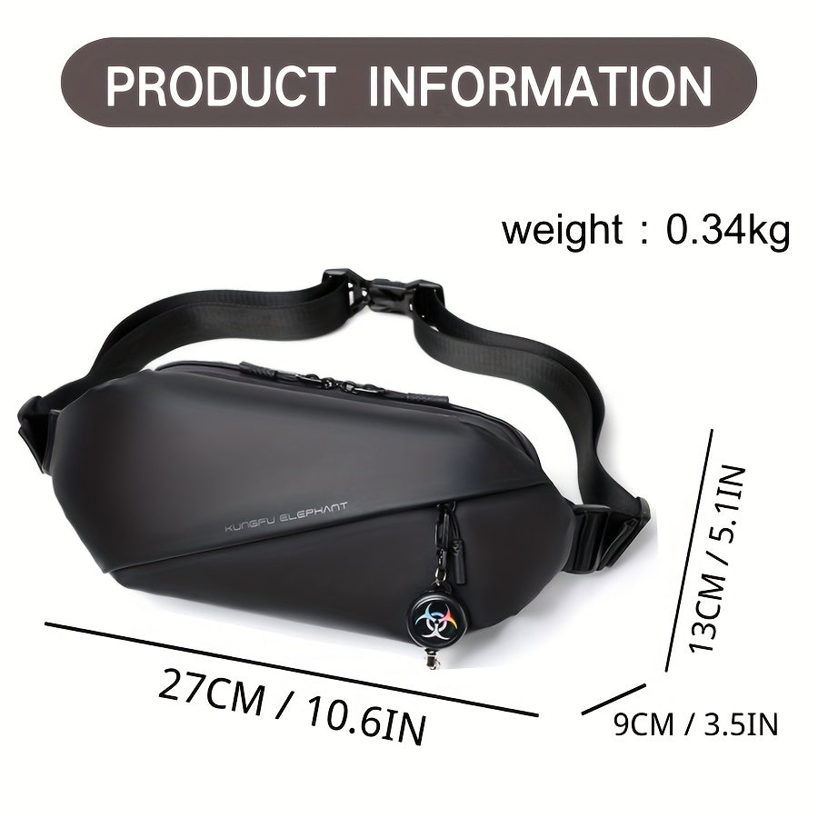 1pc Unisex Waist Bag, Crossbody Bag, Chest or Shoulder Pack - Lightweight Compact Design with Multiple Pockets, Adjustable Strap - for Travel, Gym, Commuting, Everyday Use - Men & Women (Black), Small Crossbody Bag, Outdoor A