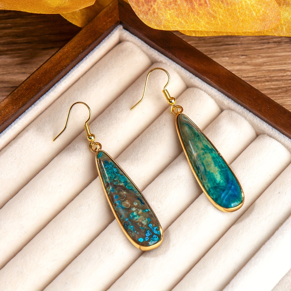 Blossom and Radiate Water Drop Pendant Earrings Boho Gift