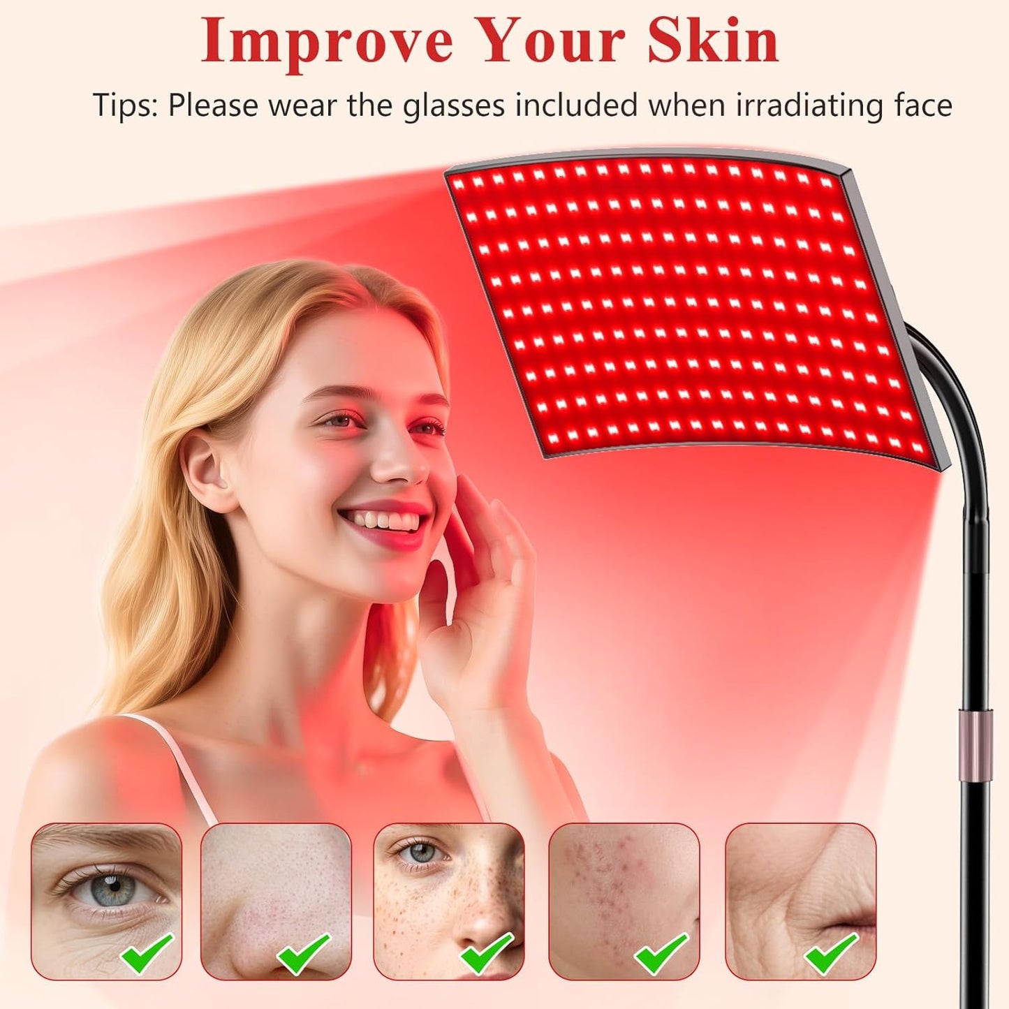 FlaoAito Dual Wavelength Near Infrared LED Light Panel Skin