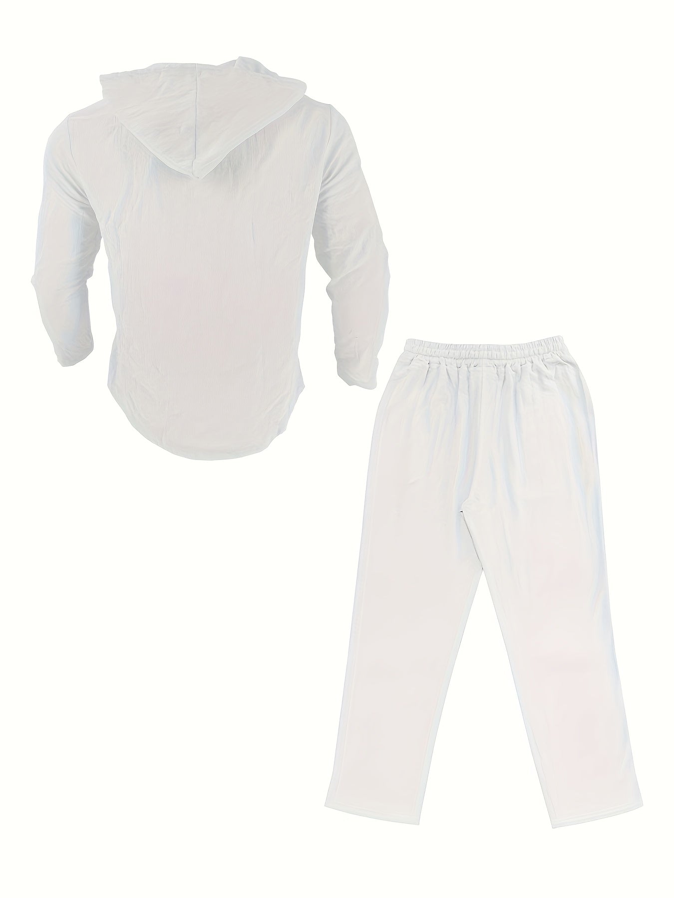 Blossom And Radiate Linen Mens Hooded Shirt And Pants Set
