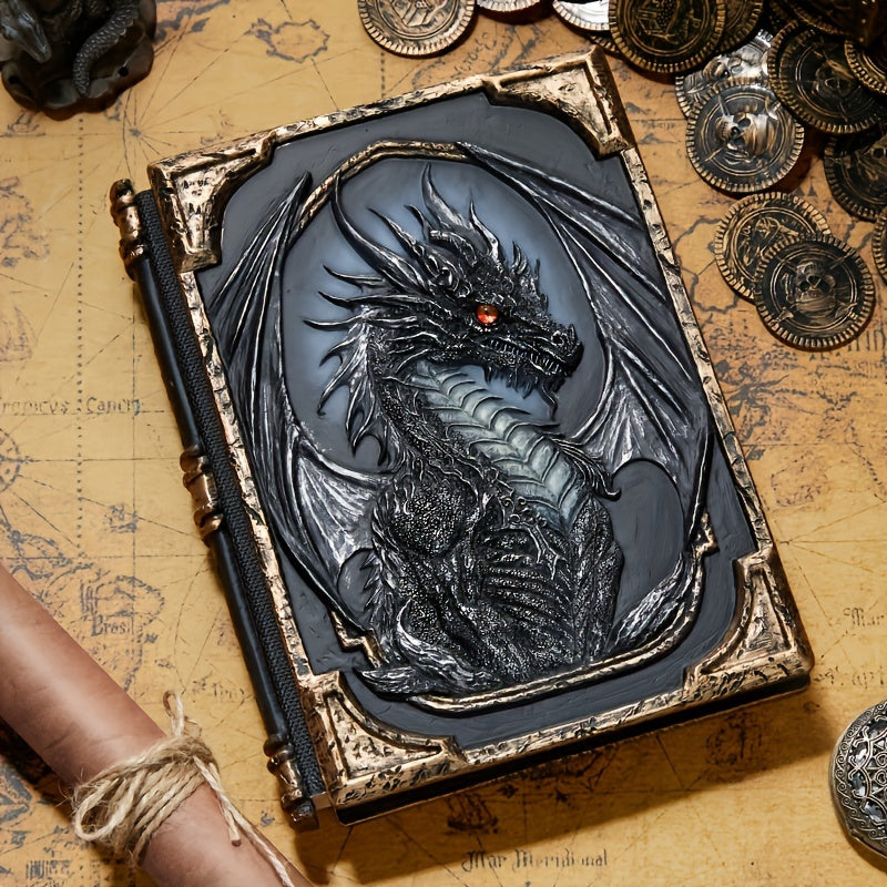 Dragon Embossed Resin Notebook Vintage Fantasy Journal For Sketching Notes And Gifts