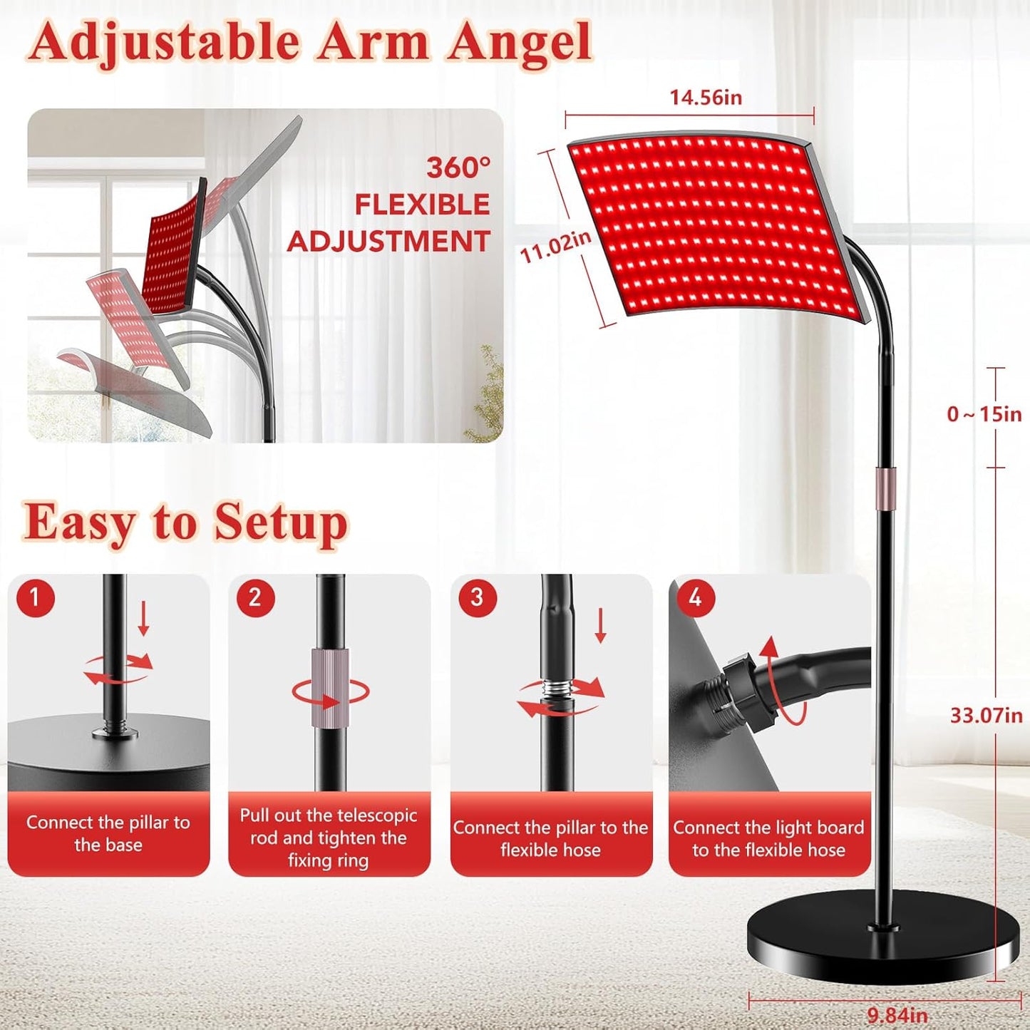 FlaoAito Dual Wavelength Near Infrared LED Light Panel Skin