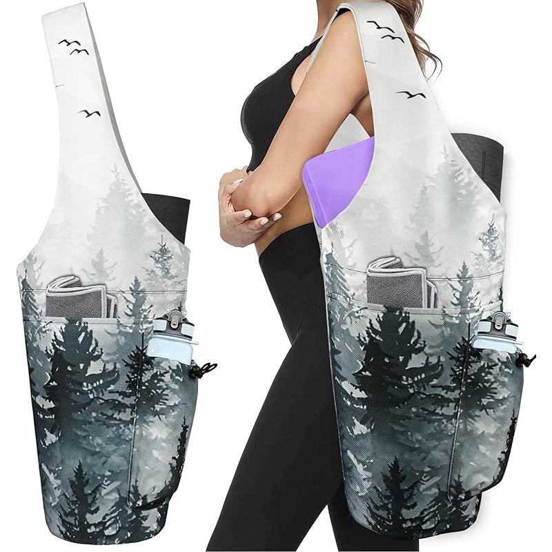 Yoga Mat Carrier Bag With Wet Zipper Pocket And Bottle